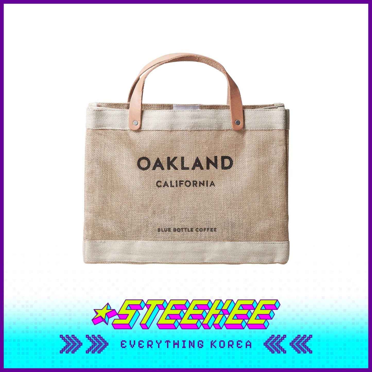 BLUE BOTTLE COFFEE X APOLIS Market Jute Bag Lunch Eco Bag by Steekee Korea 2395 