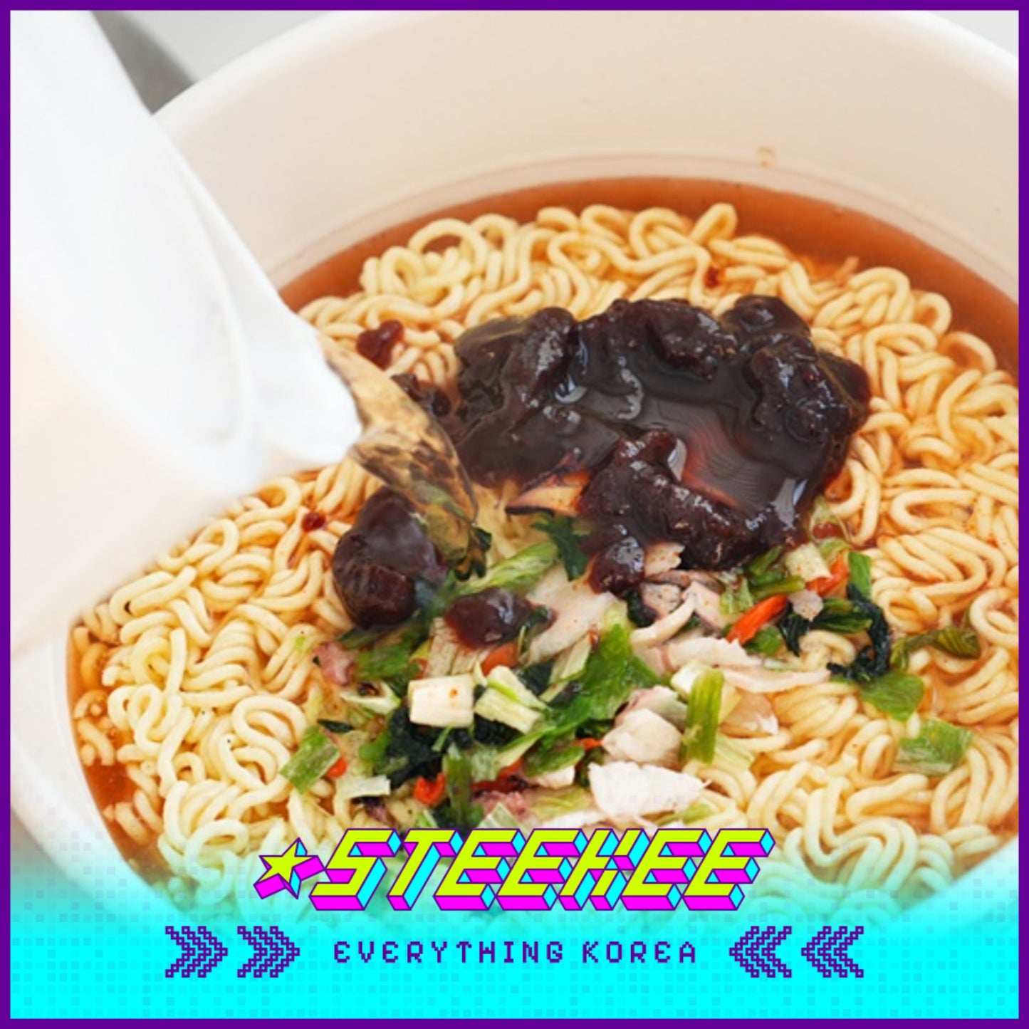 The Mishik Netflix Squid Spicy Squid Ramen Instant Noodles Cup 127g by Steekee Korea 3044