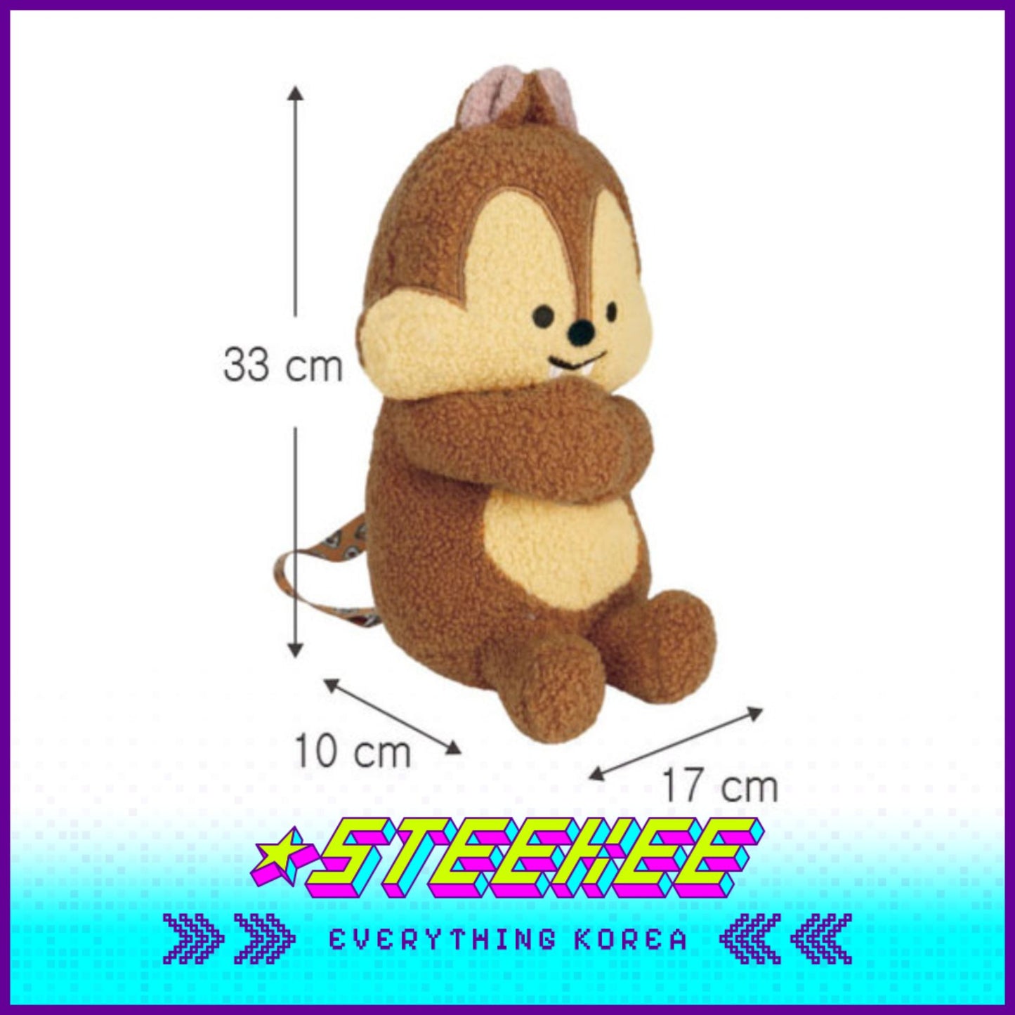 Daiso Disney Chip n Dale Crossbody Bag Kids Plush Toys by Steekee Korea 2990