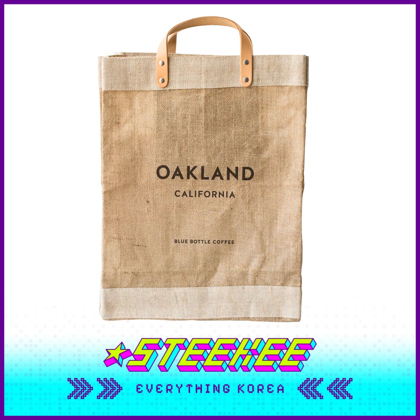 BLUE BOTTLE COFFEE X APOLIS Market Jute Bag Lunch Eco Bag by Steekee Korea 2395 