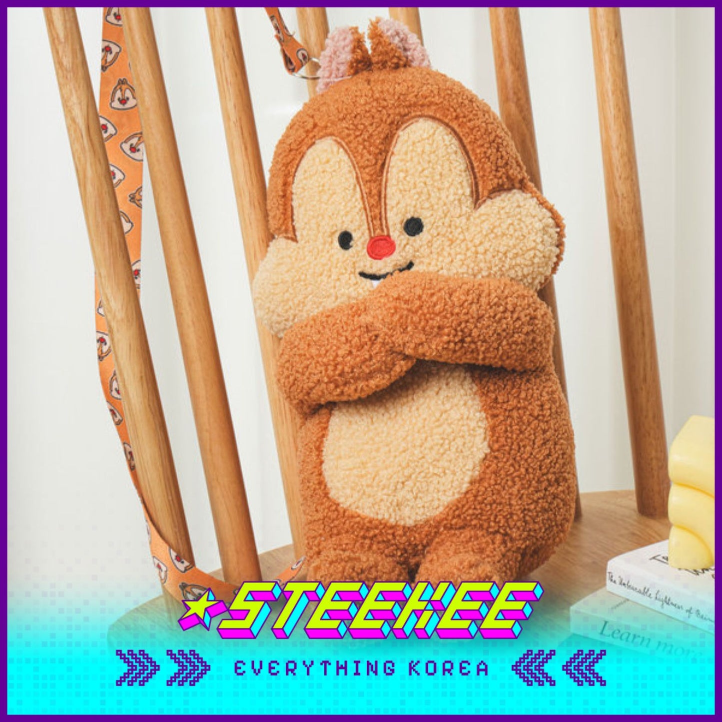 Daiso Disney Chip n Dale Crossbody Bag Kids Plush Toys by Steekee Korea 2990