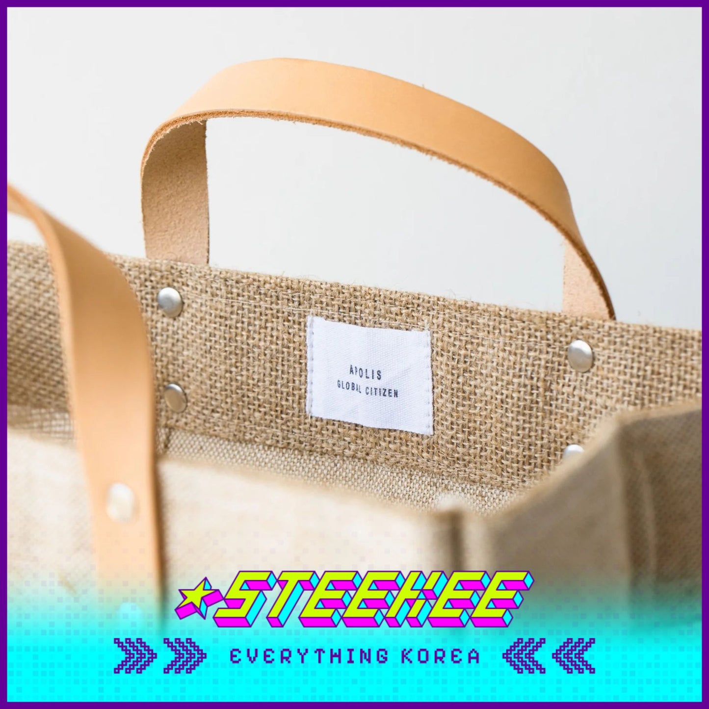 BLUE BOTTLE COFFEE X APOLIS Market Jute Bag Lunch Eco Bag by Steekee Korea 2395 