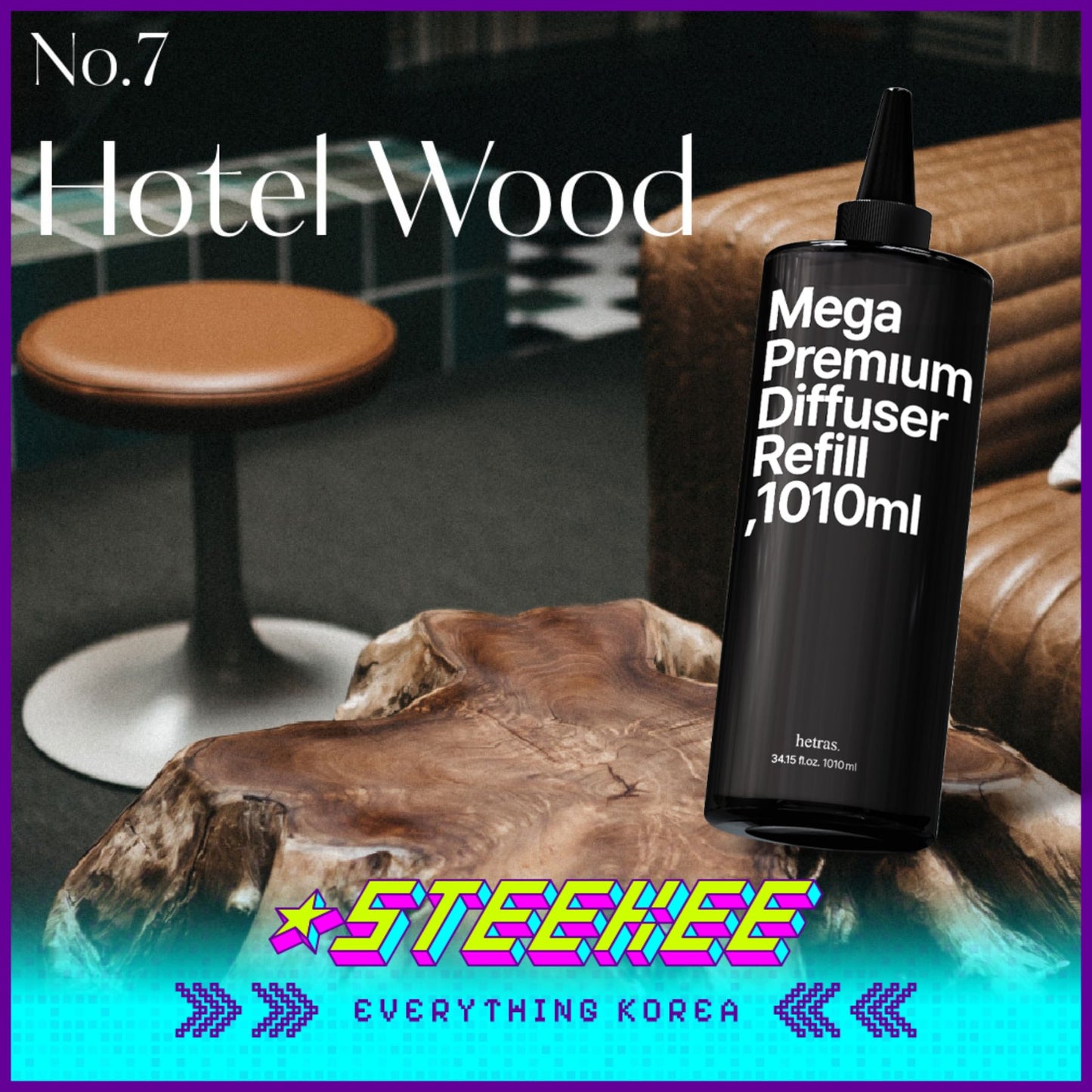 Hetras大容量高级香薰家用室内芳香疗愈香氛扩香液补充装1010ml闪奇韩国3046