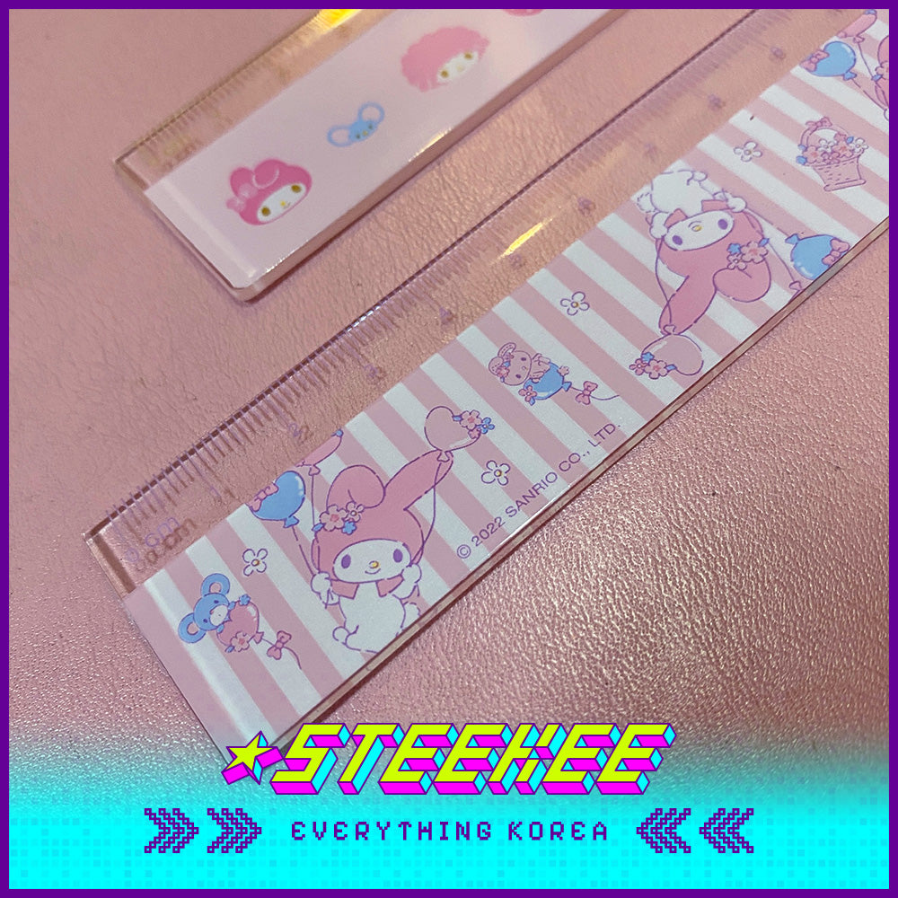 Daiso美乐蒂15cm文具尺2件装闪奇韩国1958