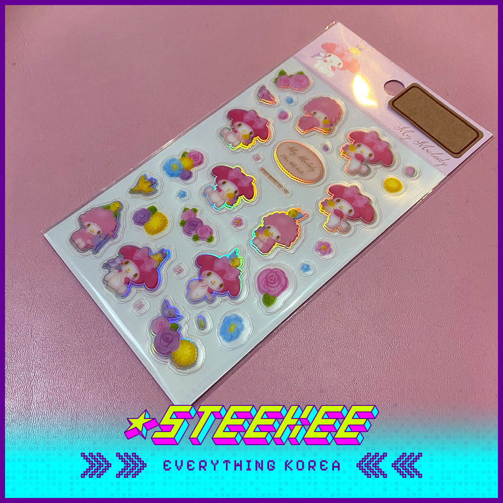 Daiso美乐蒂全息贴纸3件装闪奇韩国1959