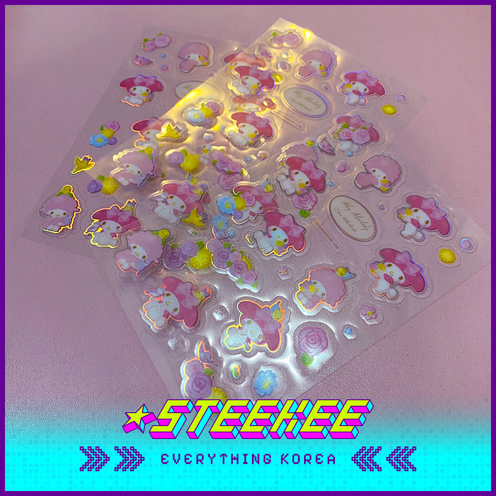 Daiso美乐蒂全息贴纸3件装闪奇韩国1959