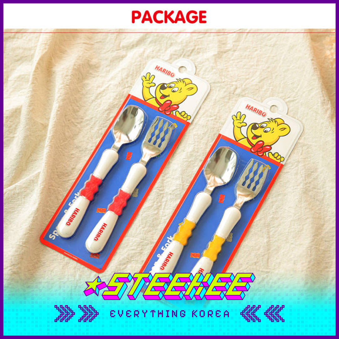 HARIBO Goldbears Spoon and Fork Set by Steekee Korea 1984