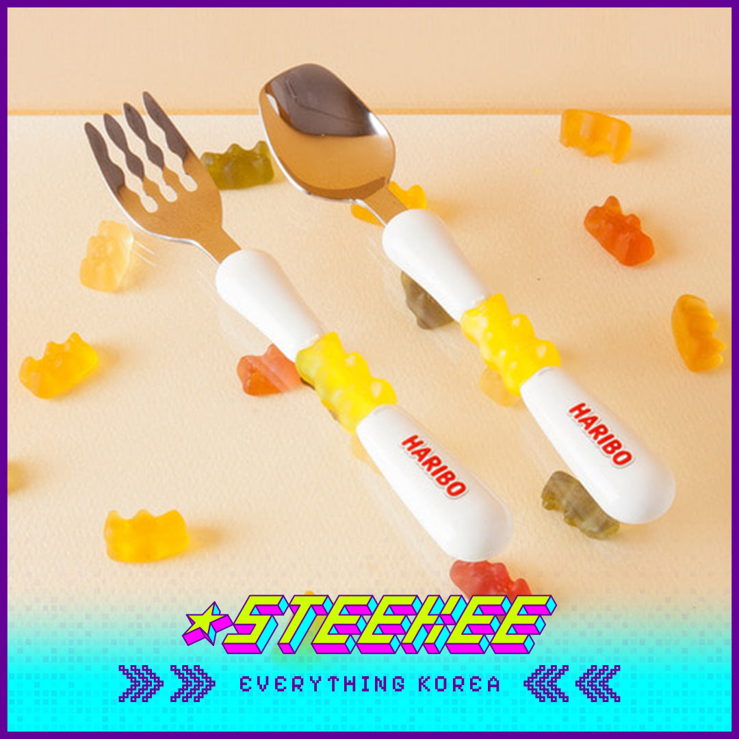 HARIBO Goldbears Spoon and Fork Set by Steekee Korea 1984