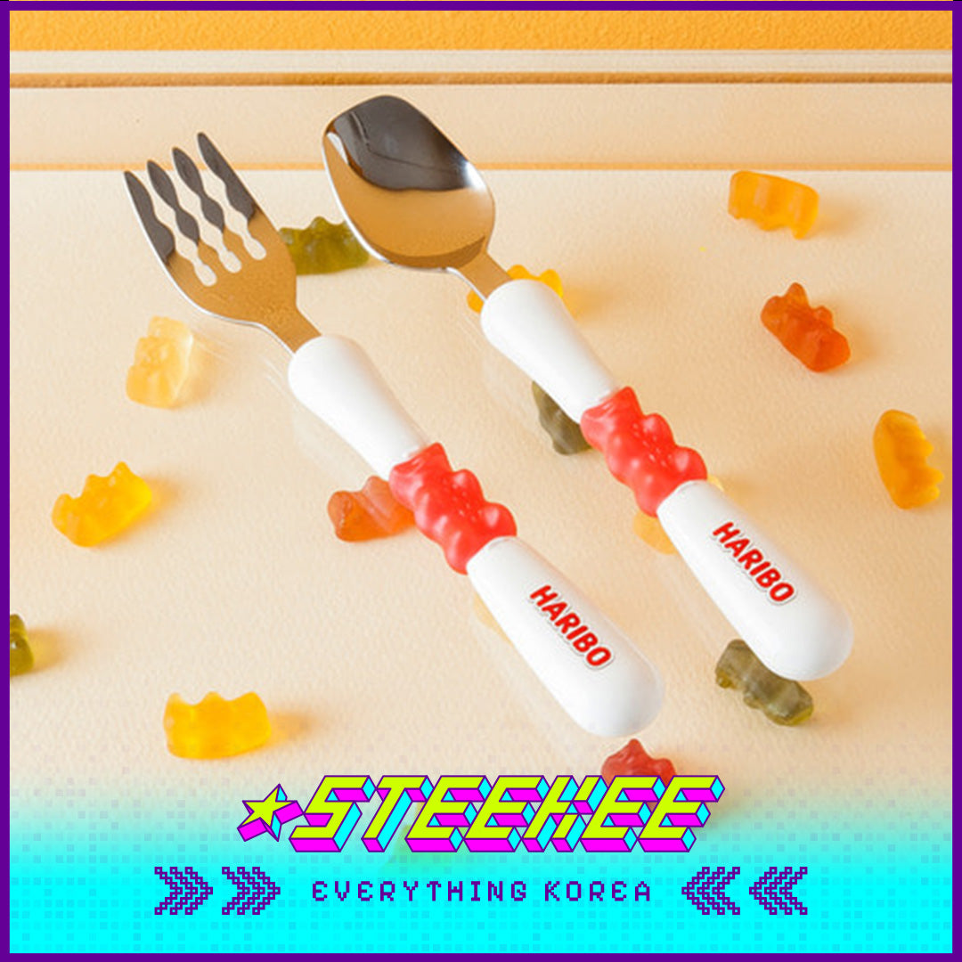 HARIBO Goldbears Spoon and Fork Set by Steekee Korea 1984