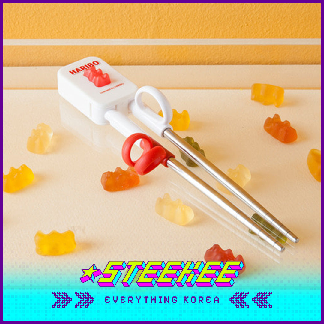 HARIBO Goldbears Stainless Steel Training Chopsticks for Kids by Steekee Korea 1985