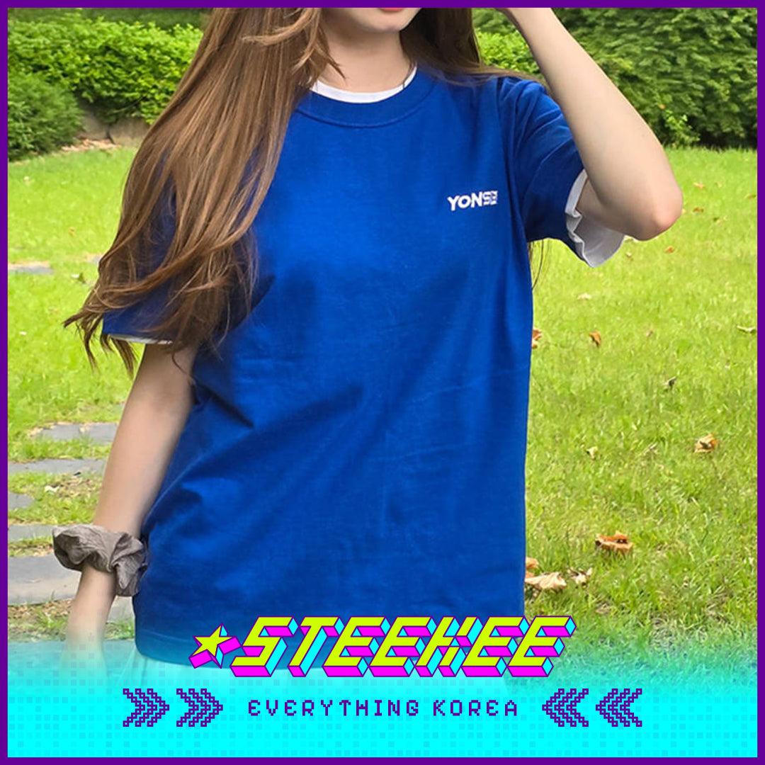 延世大学普通蓝色T恤闪奇韩国1998