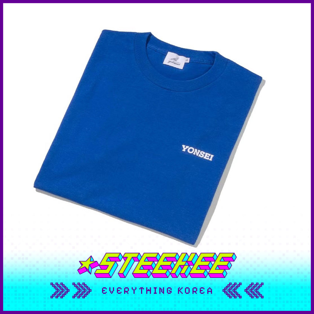 延世大学普通蓝色T恤闪奇韩国1998