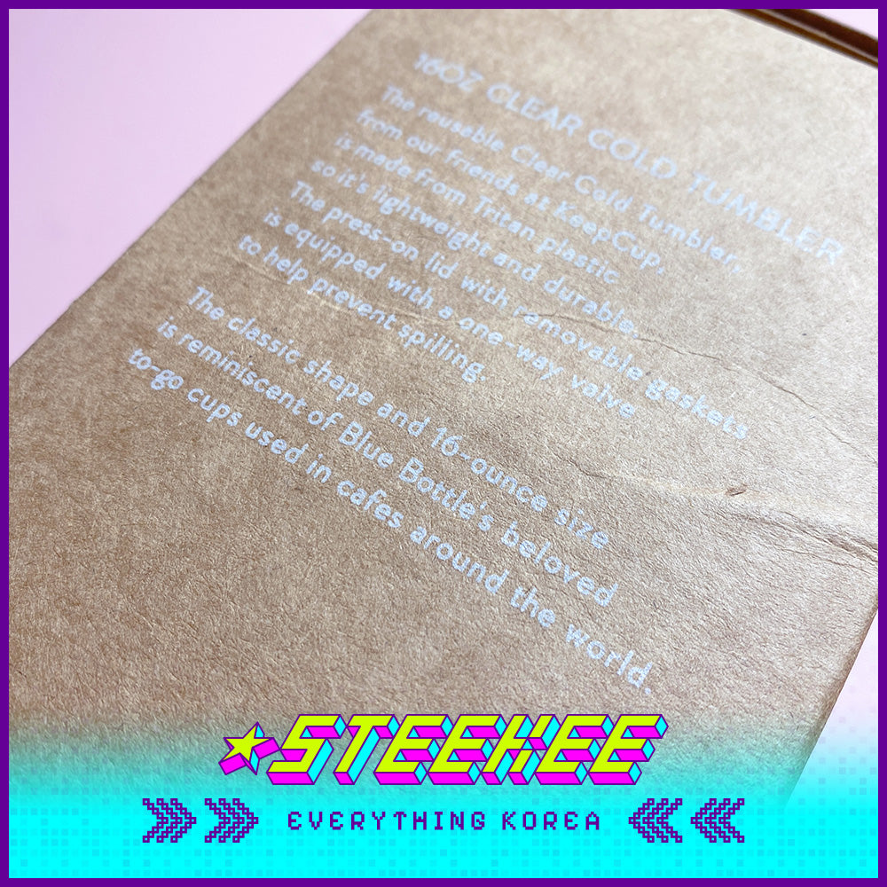 BLUE BOTTLE COFFEE X KeepCup Clear Cold Tritan Plastic Tumbler with Straw 16oz 454ml by Steekee Korea 2397