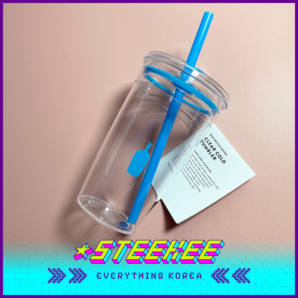BLUE BOTTLE COFFEE X KeepCup Clear Cold Tritan Plastic Tumbler with Straw 16oz 454ml by Steekee Korea 2397