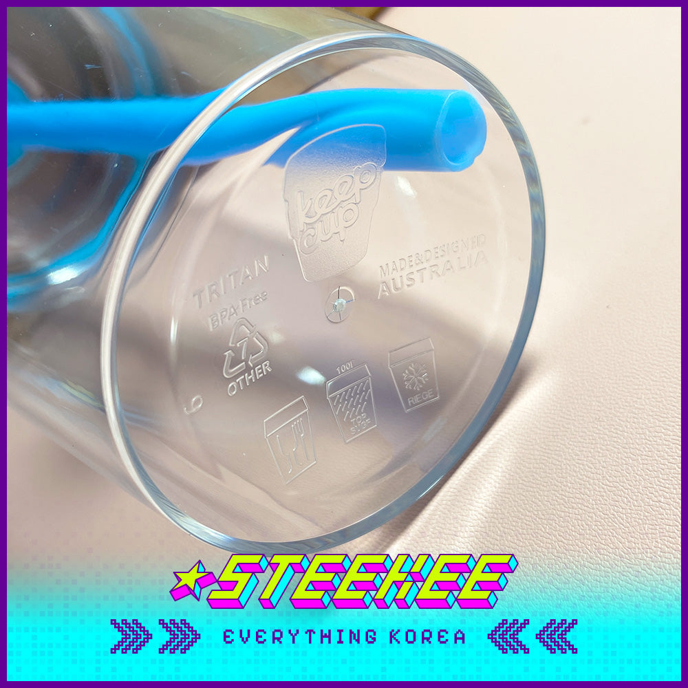 BLUE BOTTLE COFFEE X KeepCup Clear Cold Tritan Plastic Tumbler with Straw 16oz 454ml by Steekee Korea 2397