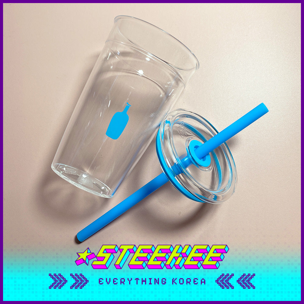 BLUE BOTTLE COFFEE X KeepCup Clear Cold Tritan Plastic Tumbler with Straw 16oz 454ml by Steekee Korea 2397