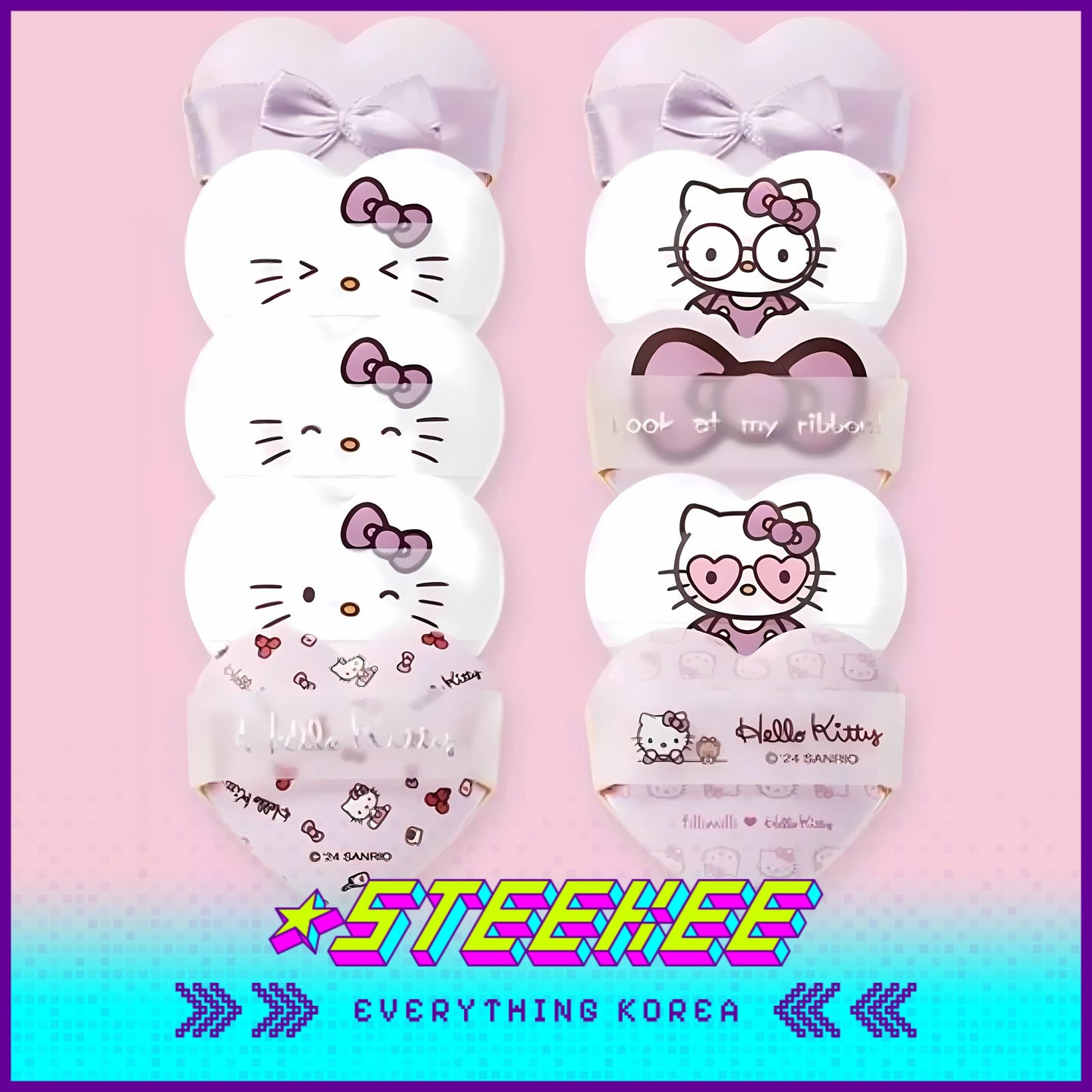 Hello Kitty X Fillimilli Heart Cushion Puff Set of 5 by Steekee Korea 2421