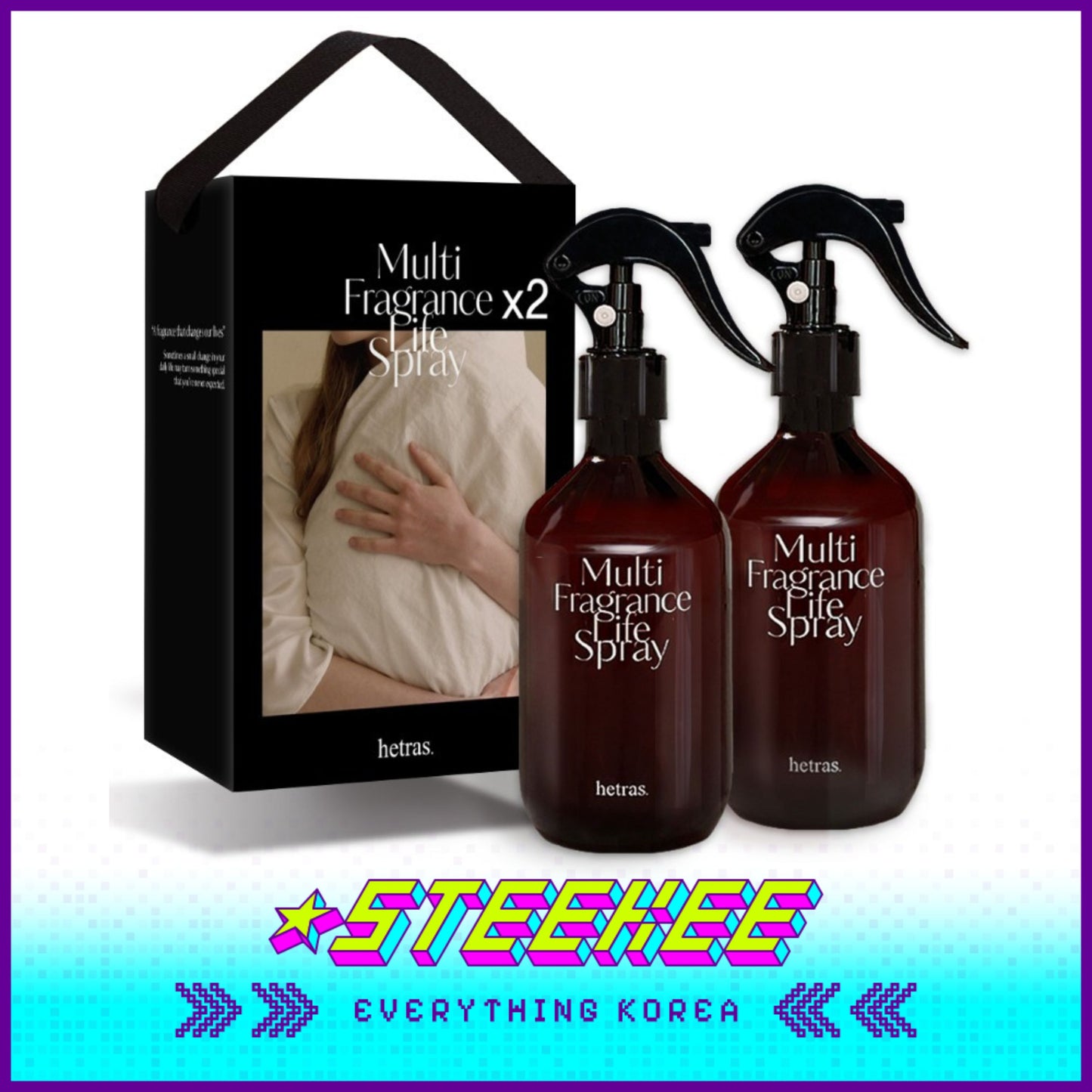 Hetras高级多效芳香疗愈香氛持久织物喷雾两件套600ml闪奇韩国2467