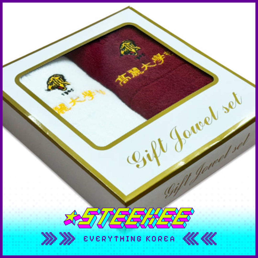 韩国高丽大学刺绣毛巾纪念礼盒套装2条闪奇韩国2530