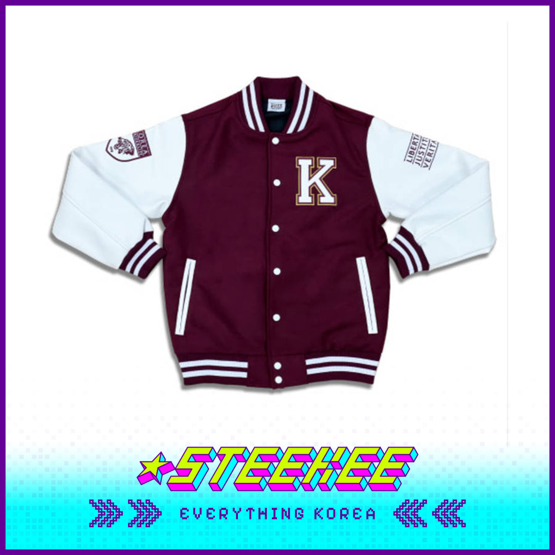 韩国高丽大学深红色棒球夹克金色版闪奇韩国2531