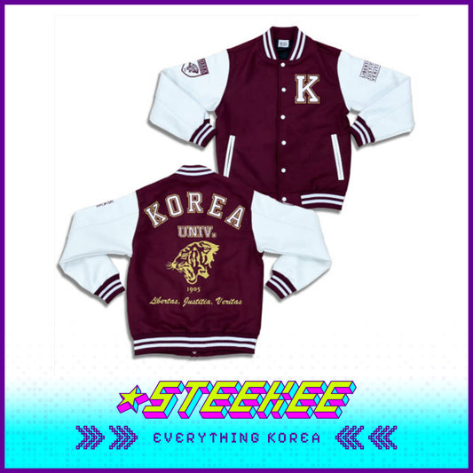韩国高丽大学深红色棒球夹克金色版闪奇韩国2531