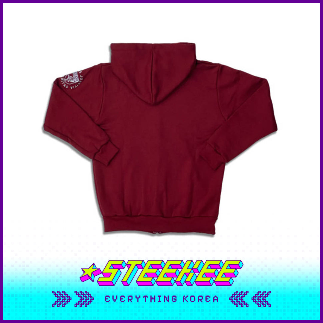 高丽大学红色刺绣男女通用连帽衫闪奇韩国2544