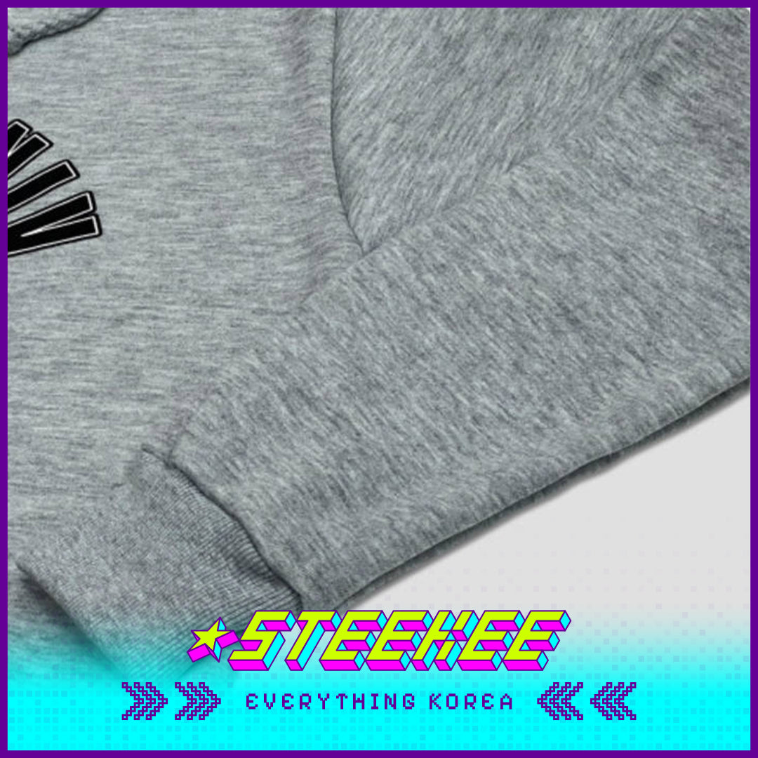 高丽大学男女通用灰色连帽衫带老虎徽章闪奇韩国2545