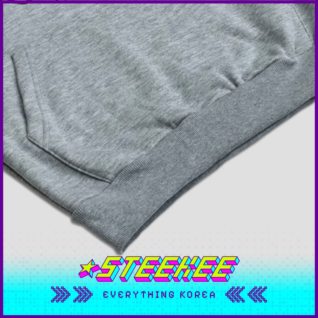 高丽大学男女通用灰色连帽衫带老虎徽章闪奇韩国2545