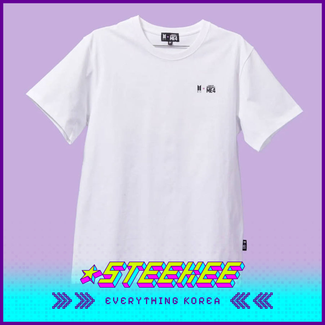 BTS X Despicable Me 4 Minions Short Sleeve White Cotton T-Shirt by Steekee Korea 2648