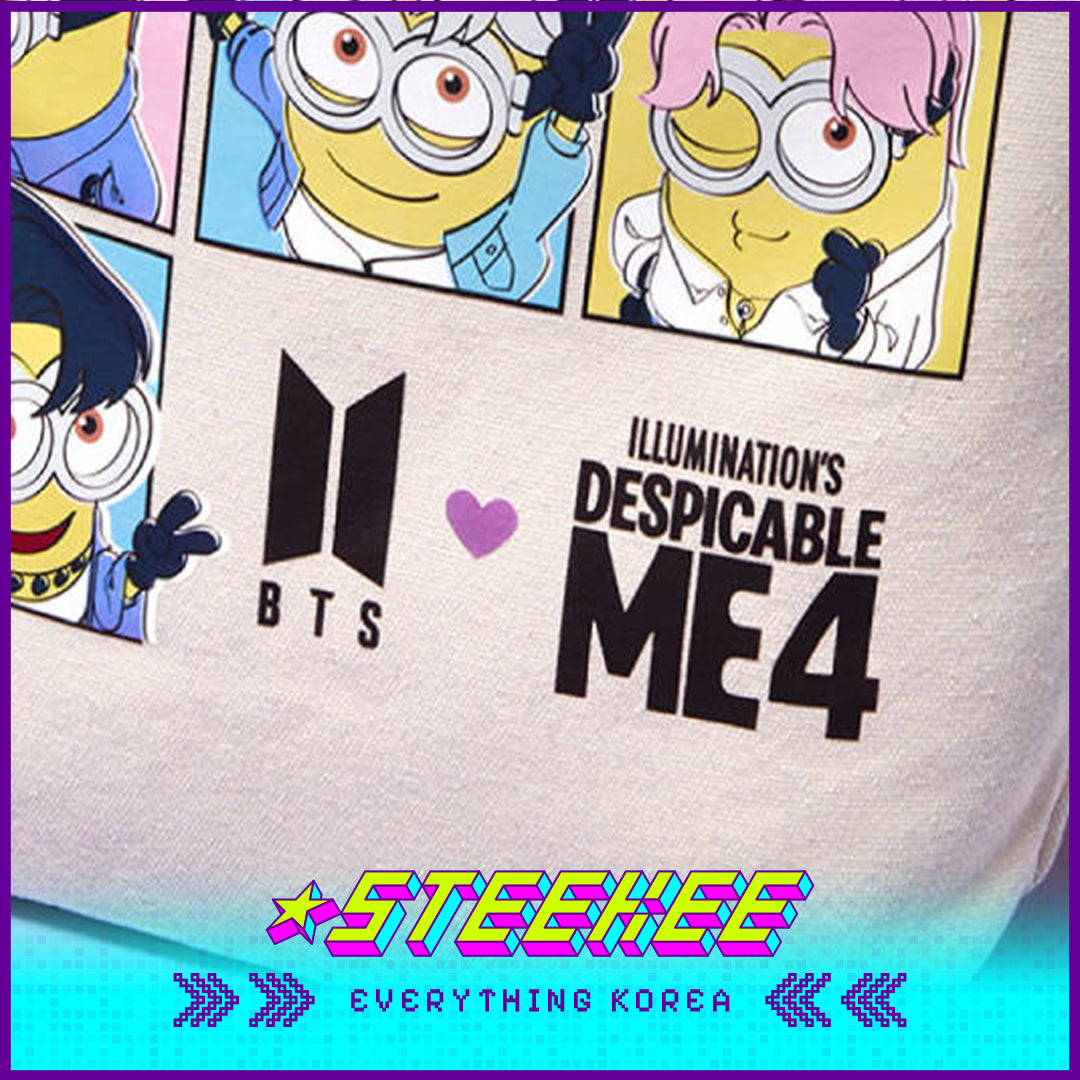 BTS X Despicable Me 4 Collaboration Minions Cotton Tote Bag by Steekee Korea 2655