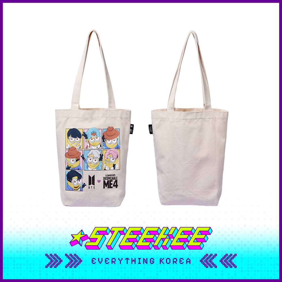 BTS X Despicable Me 4 Collaboration Minions Cotton Tote Bag by Steekee Korea 2655