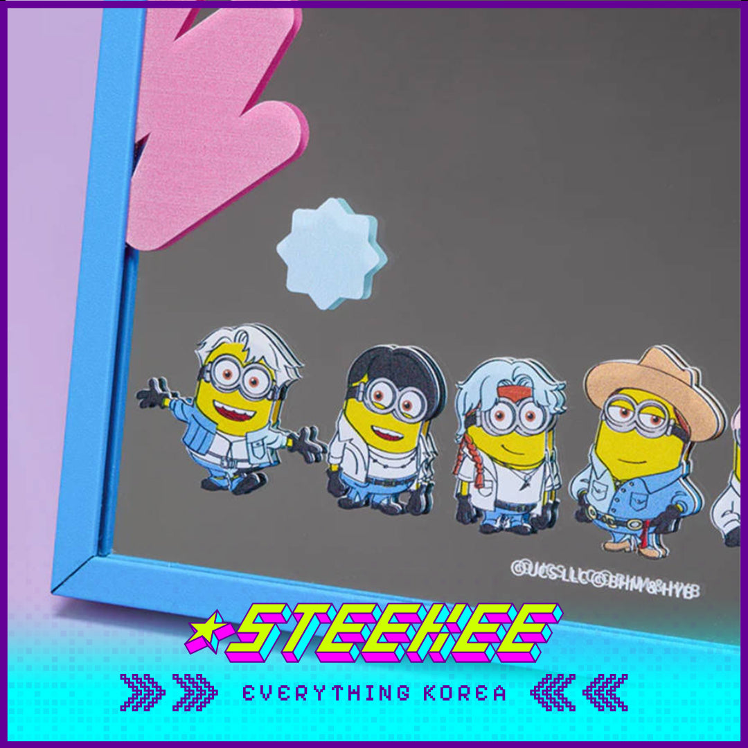 BTS X Despicable Me 4 Minions Collaboration Wall Mirror Small by Steekee Korea 2660