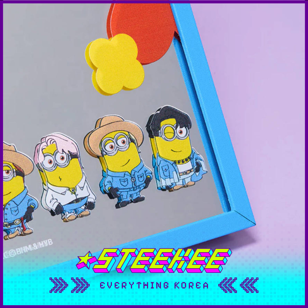 BTS X Despicable Me 4 Minions Collaboration Wall Mirror Small by Steekee Korea 2660