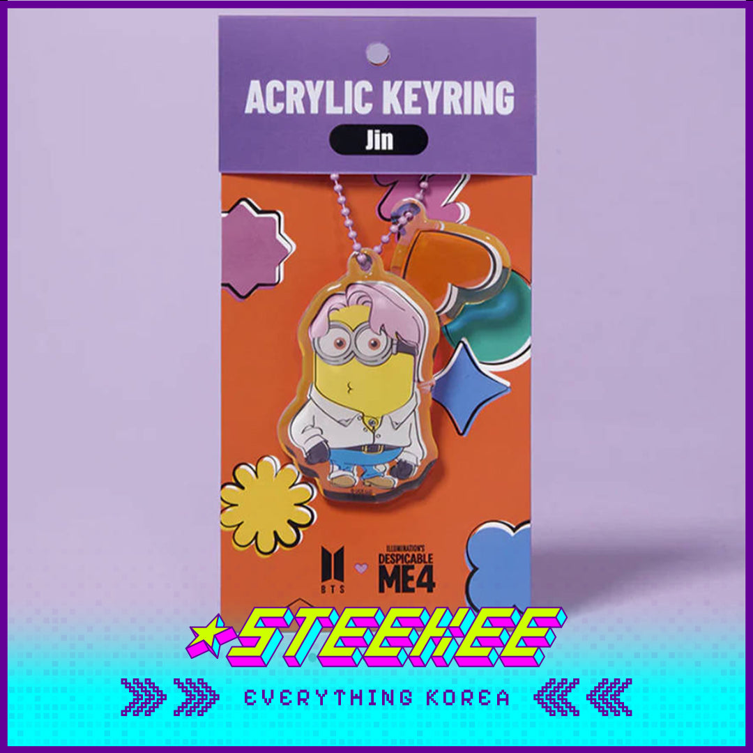 BTS X Despicable Me 4 Minions Acrylic Keychain by Steekee Korea 2663
