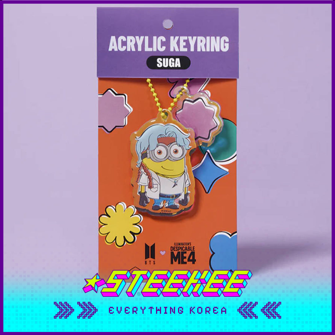 BTS X Despicable Me 4 Minions Acrylic Keychain by Steekee Korea 2663