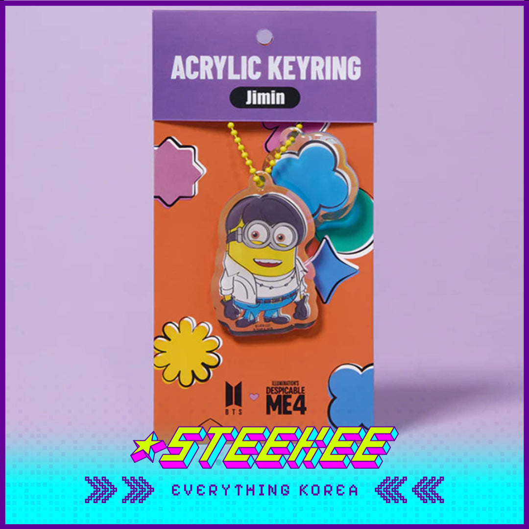 BTS X Despicable Me 4 Minions Acrylic Keychain by Steekee Korea 2663