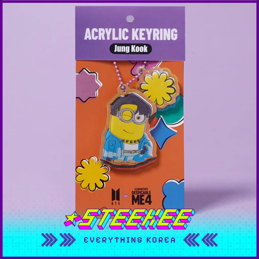 BTS X Despicable Me 4 Minions Acrylic Keychain by Steekee Korea 2663