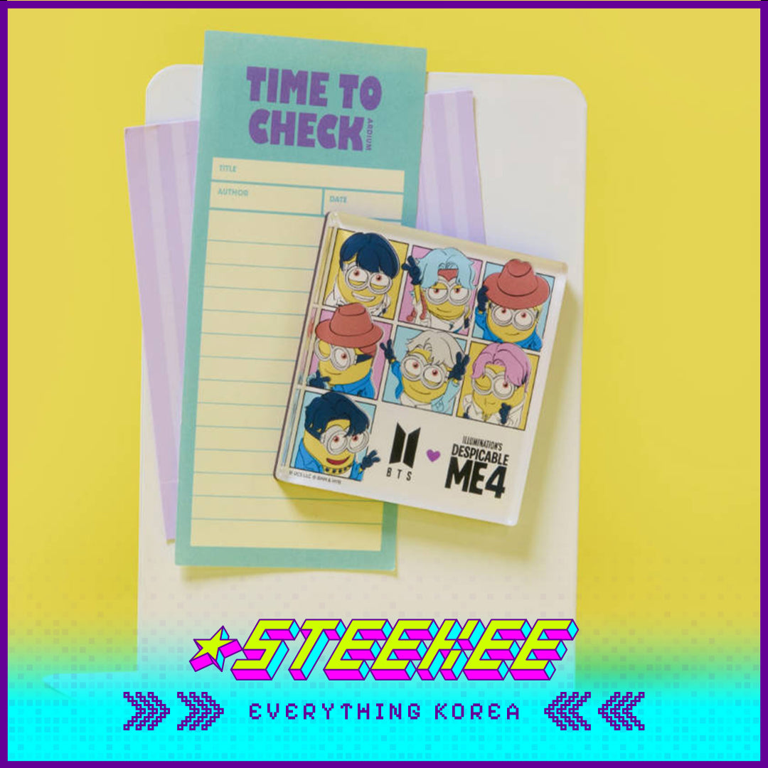 BTS X Despicable Me 4 Minions Acrylic Square Fridge Magnet by Steekee Korea 2665