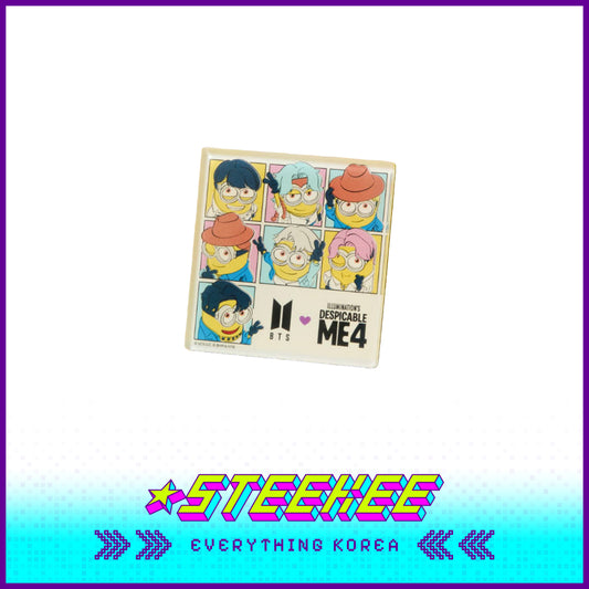 BTS X Despicable Me 4 Minions Acrylic Square Fridge Magnet by Steekee Korea 2665