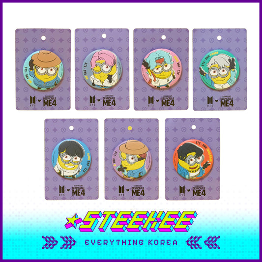 BTS X Despicable Me 4 Minions Can Badge Pin by Steekee Korea 2667