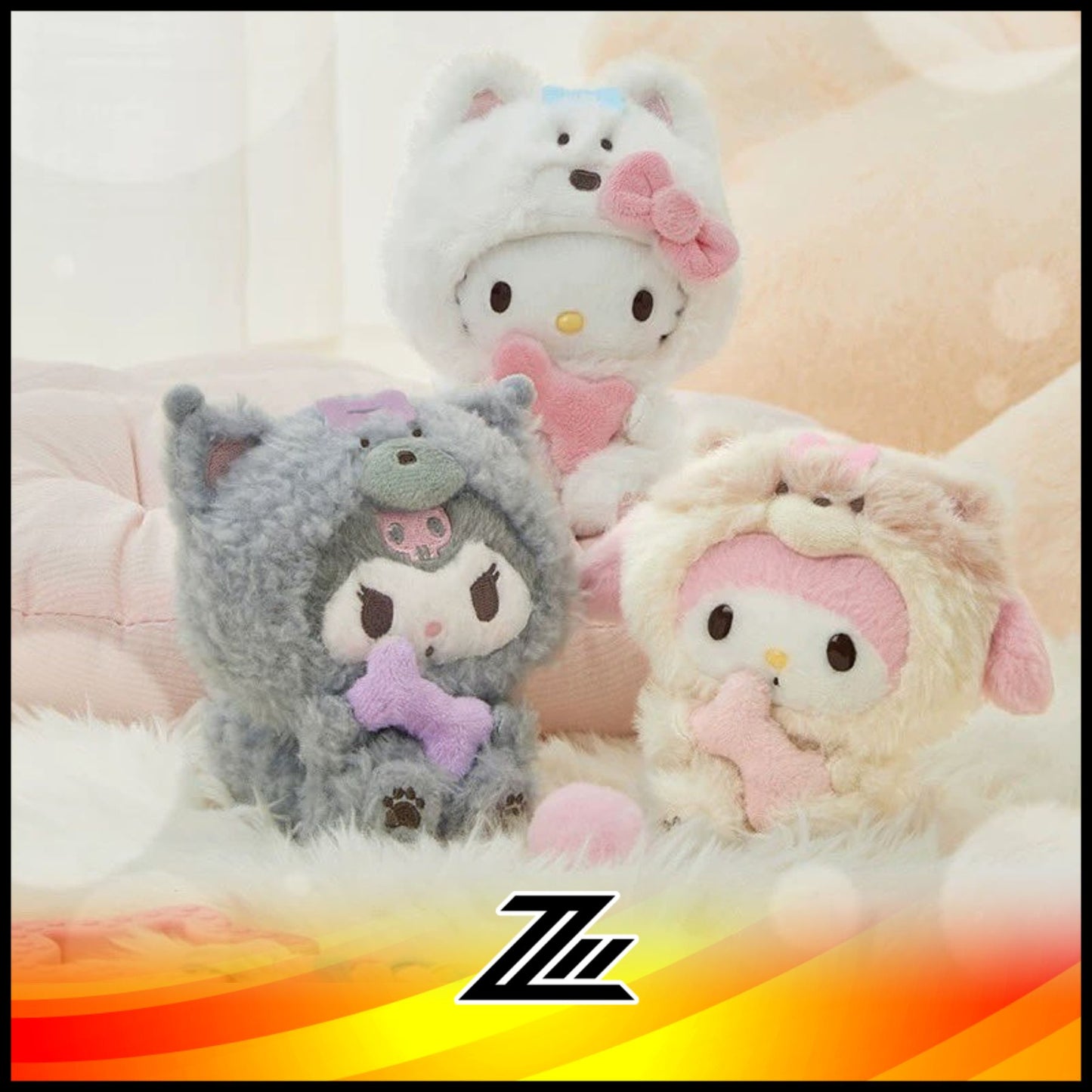 Sanrio Fluffy Puppy Series Plush Toy My Melody Hello Kitty Cinnamoroll Kuromi Pochacco Birthday Gift by ziileon 2883