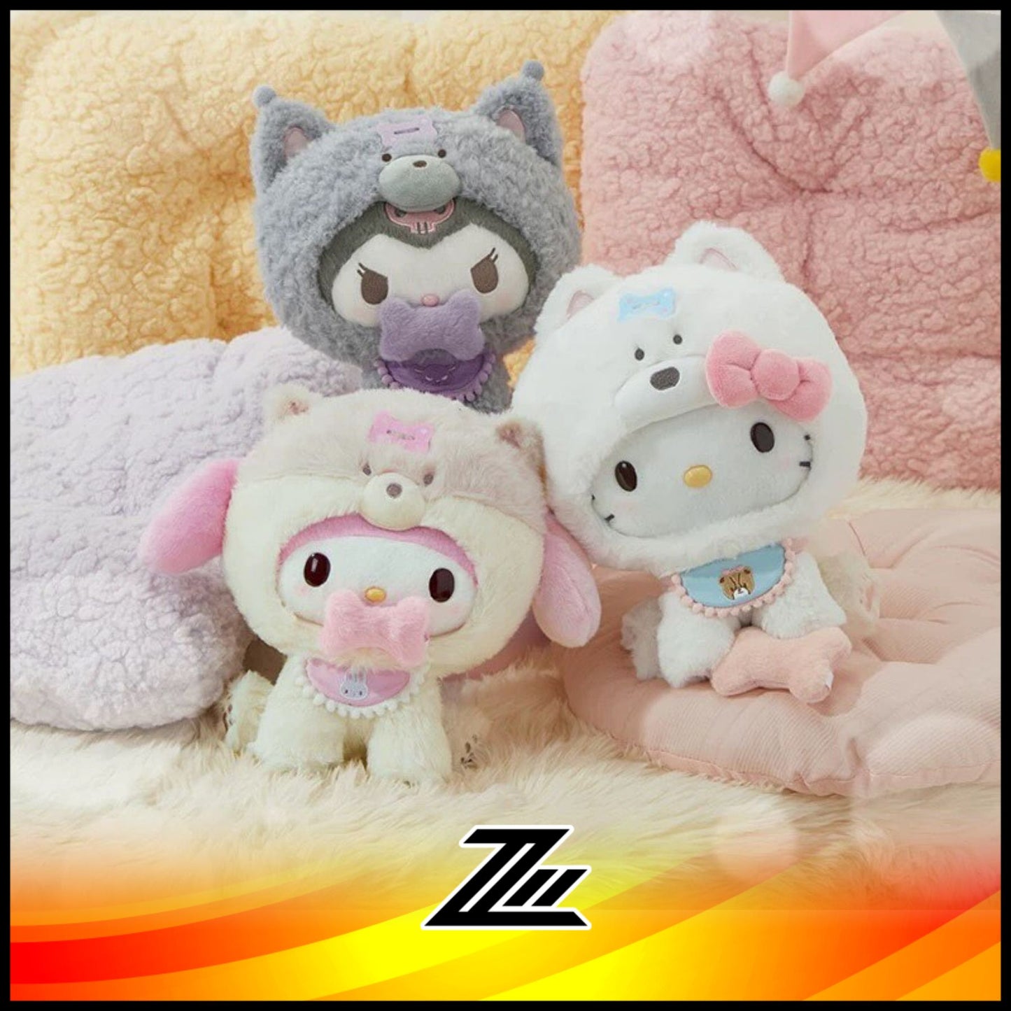 Sanrio Fluffy Puppy Series Plush Toy My Melody Hello Kitty Cinnamoroll Kuromi Pochacco Birthday Gift by ziileon 2883