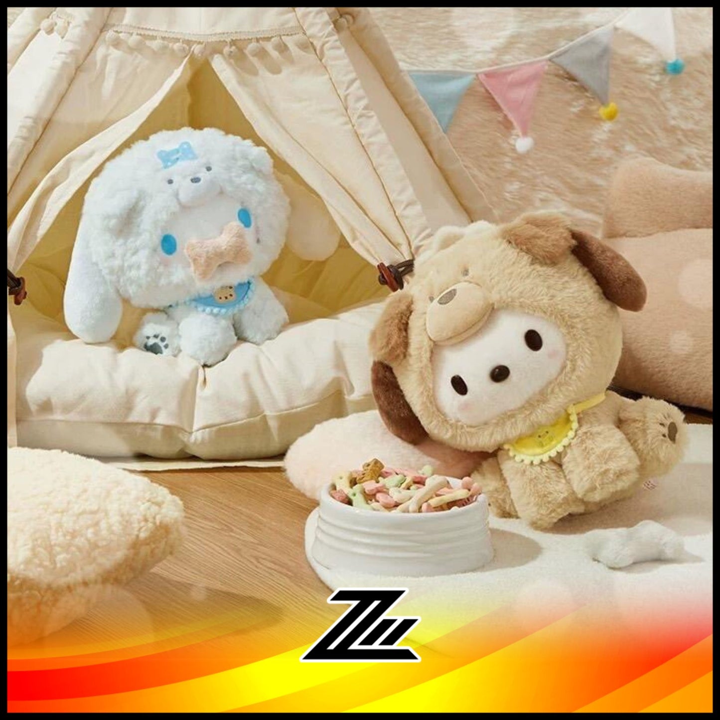 Sanrio Fluffy Puppy Series Plush Toy My Melody Hello Kitty Cinnamoroll Kuromi Pochacco Birthday Gift by ziileon 2883