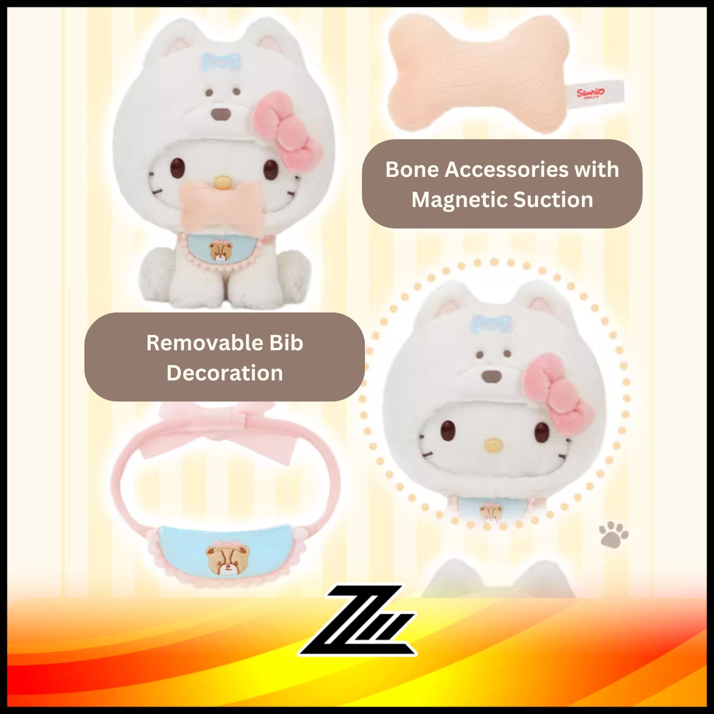 Sanrio Fluffy Puppy Series Plush Toy My Melody Hello Kitty Cinnamoroll Kuromi Pochacco Birthday Gift by ziileon 2883