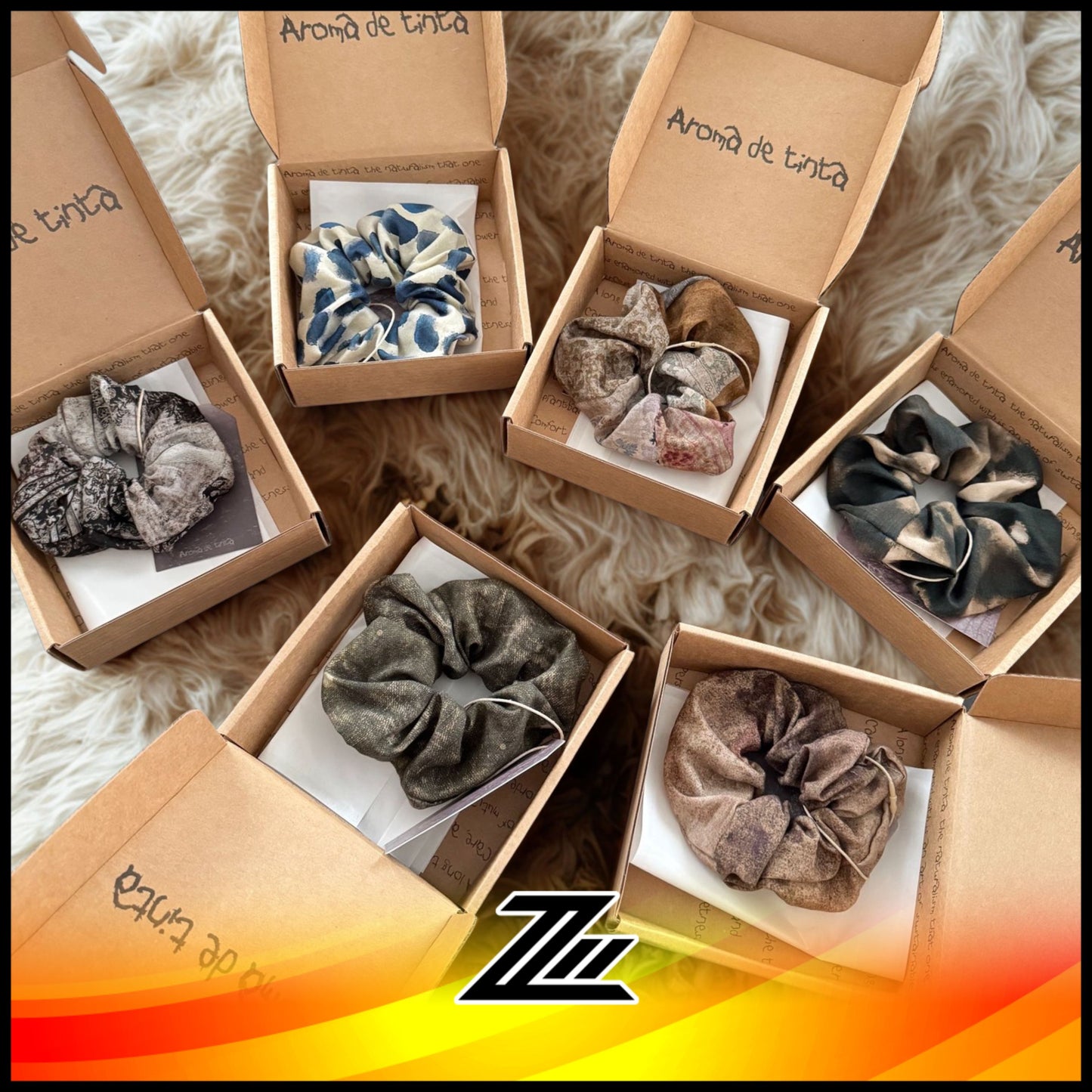 Aroma De Tinta Japan Artisanal Hair Tie Scrunchie Limited Edition Handmade Design 15cm by zilleon 2887