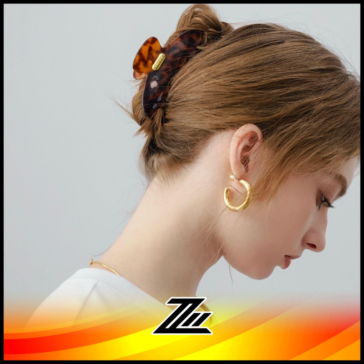 Theory Exclusive Tortoiseshell Acetate Acetic Acid Grasping Shark Hair Clip by zilleon 2891