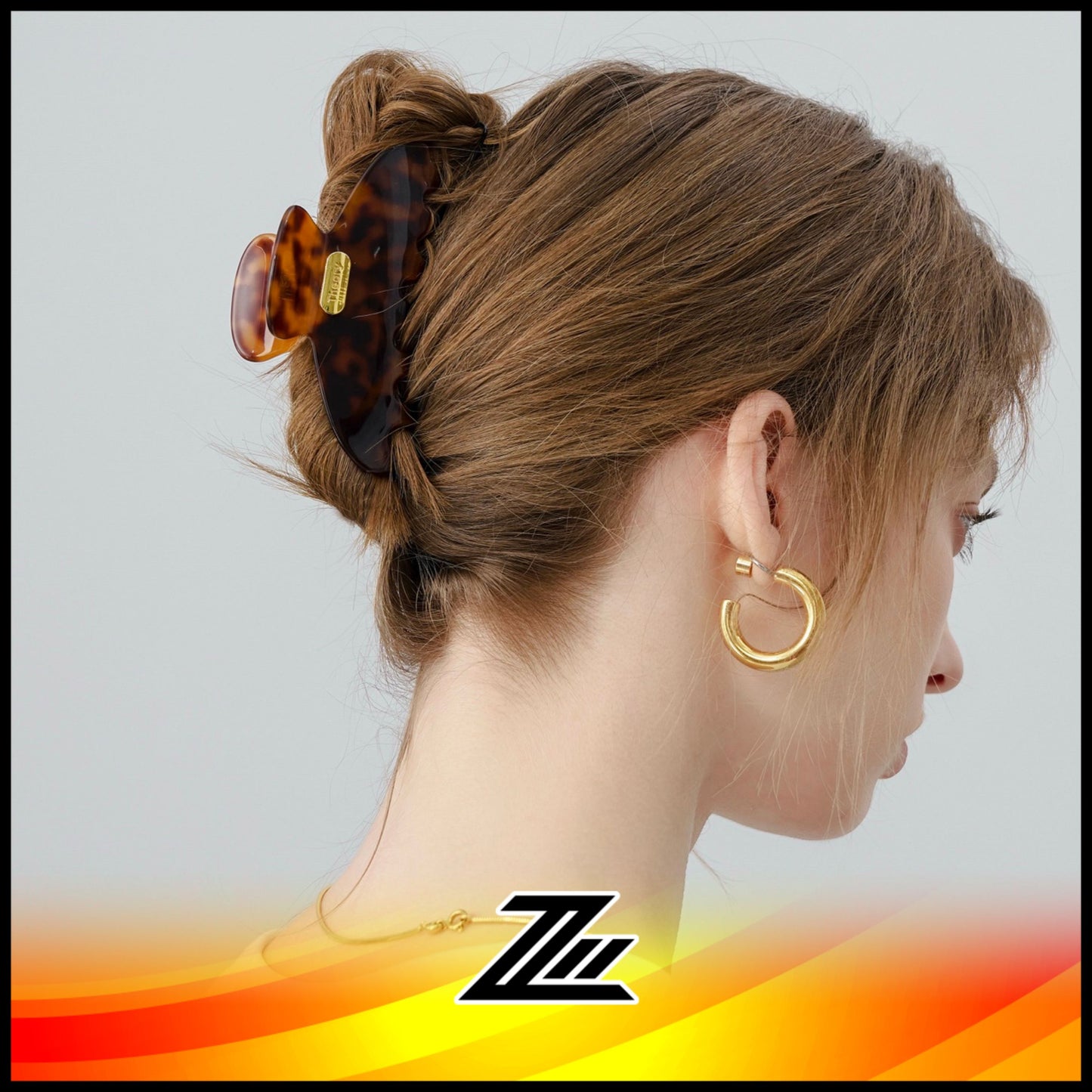 Theory Exclusive Tortoiseshell Acetate Acetic Acid Grasping Shark Hair Clip by zilleon 2891