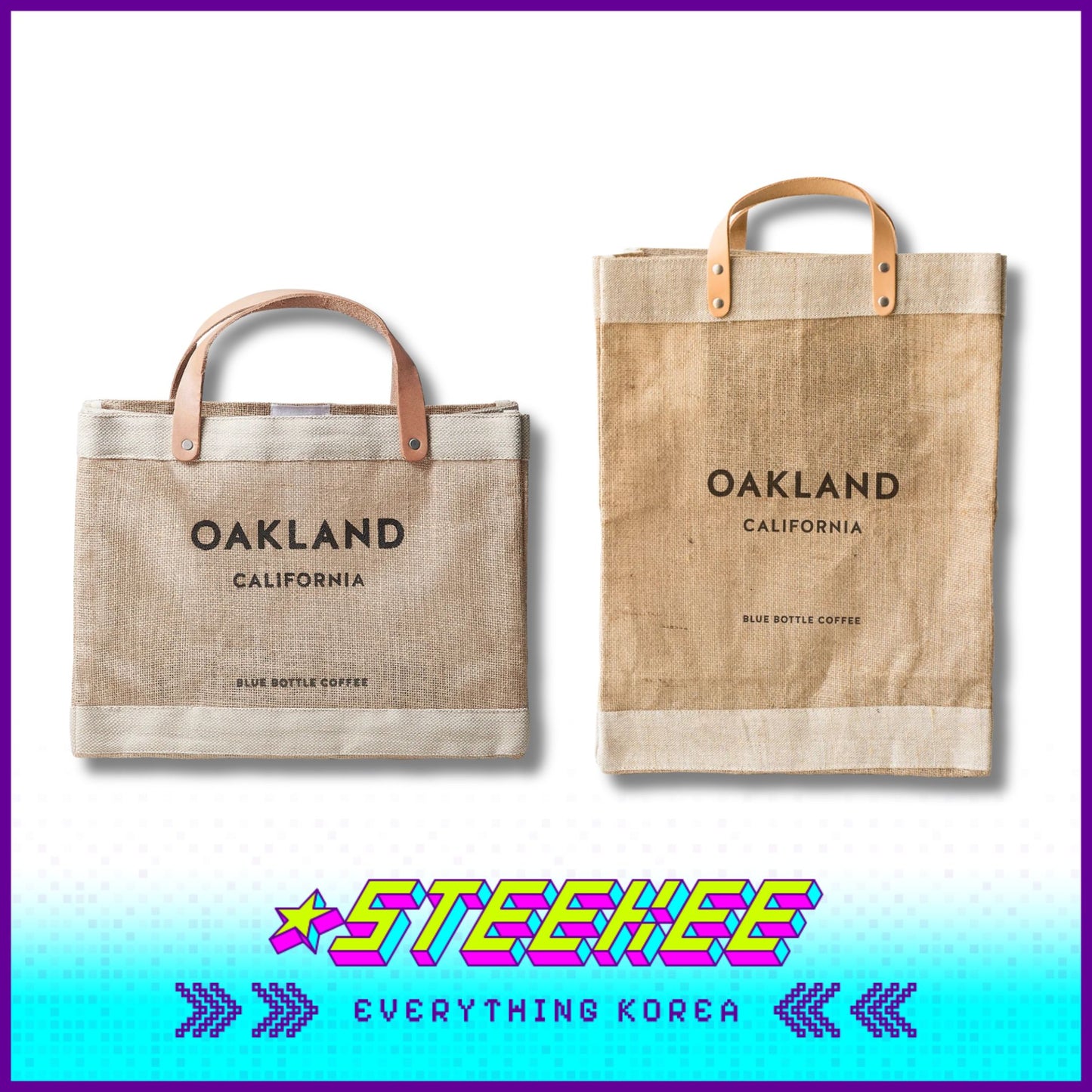 BLUE BOTTLE COFFEE X APOLIS Market Jute Bag Lunch Eco Bag by Steekee Korea 2395 