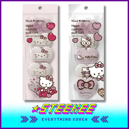 Hello Kitty X Fillimilli Heart Cushion Puff Set of 5 by Steekee Korea 2421