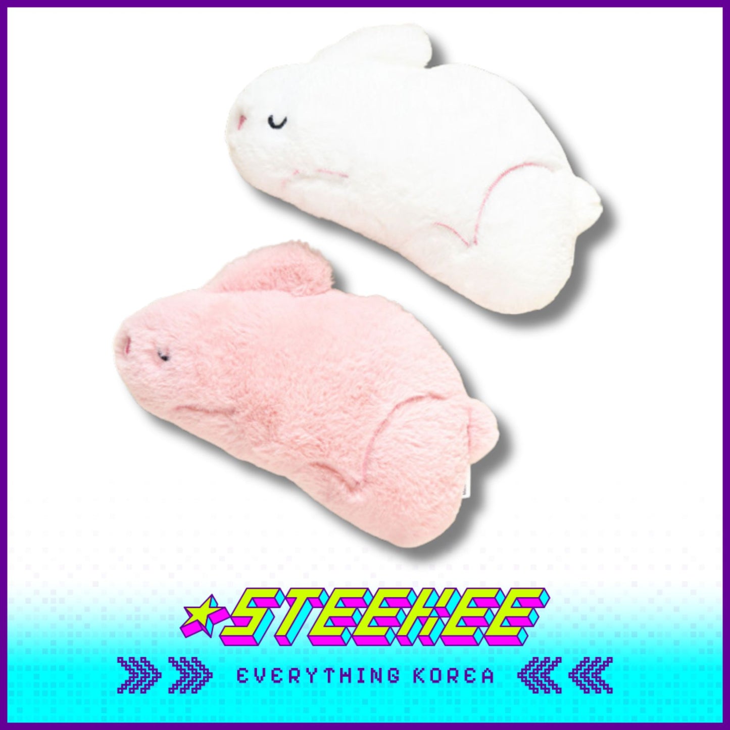 Daiso Flat Baby Rabbit Soft Comfort Plush Toys Kids by Steekee Korea 2992